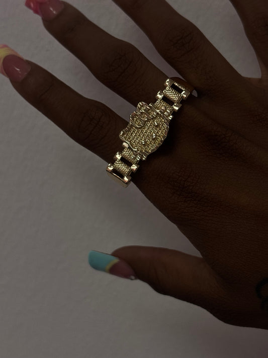 14k gold filled two finger HK ring