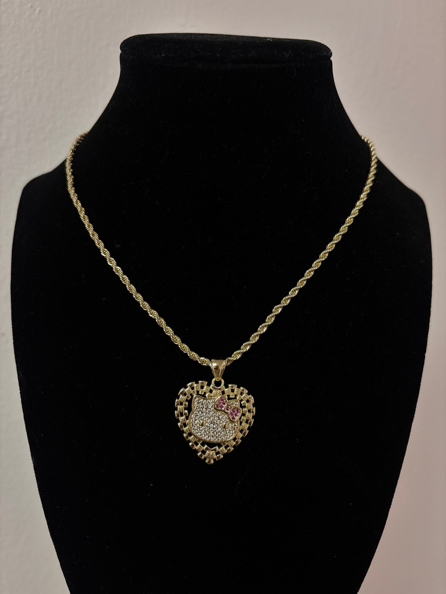 18k gold plated hello kitty rope necklaces