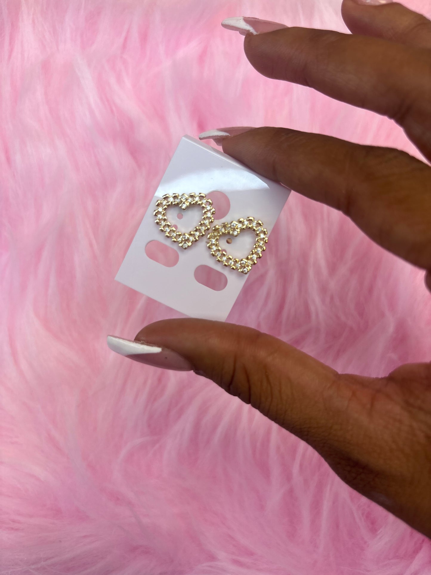 18k gold plated plated heart Rolex stud earrings