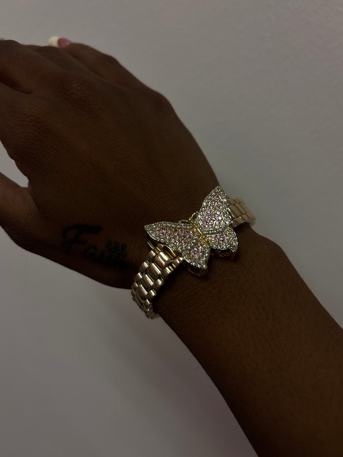 18k gold plated butterfly bracelet
