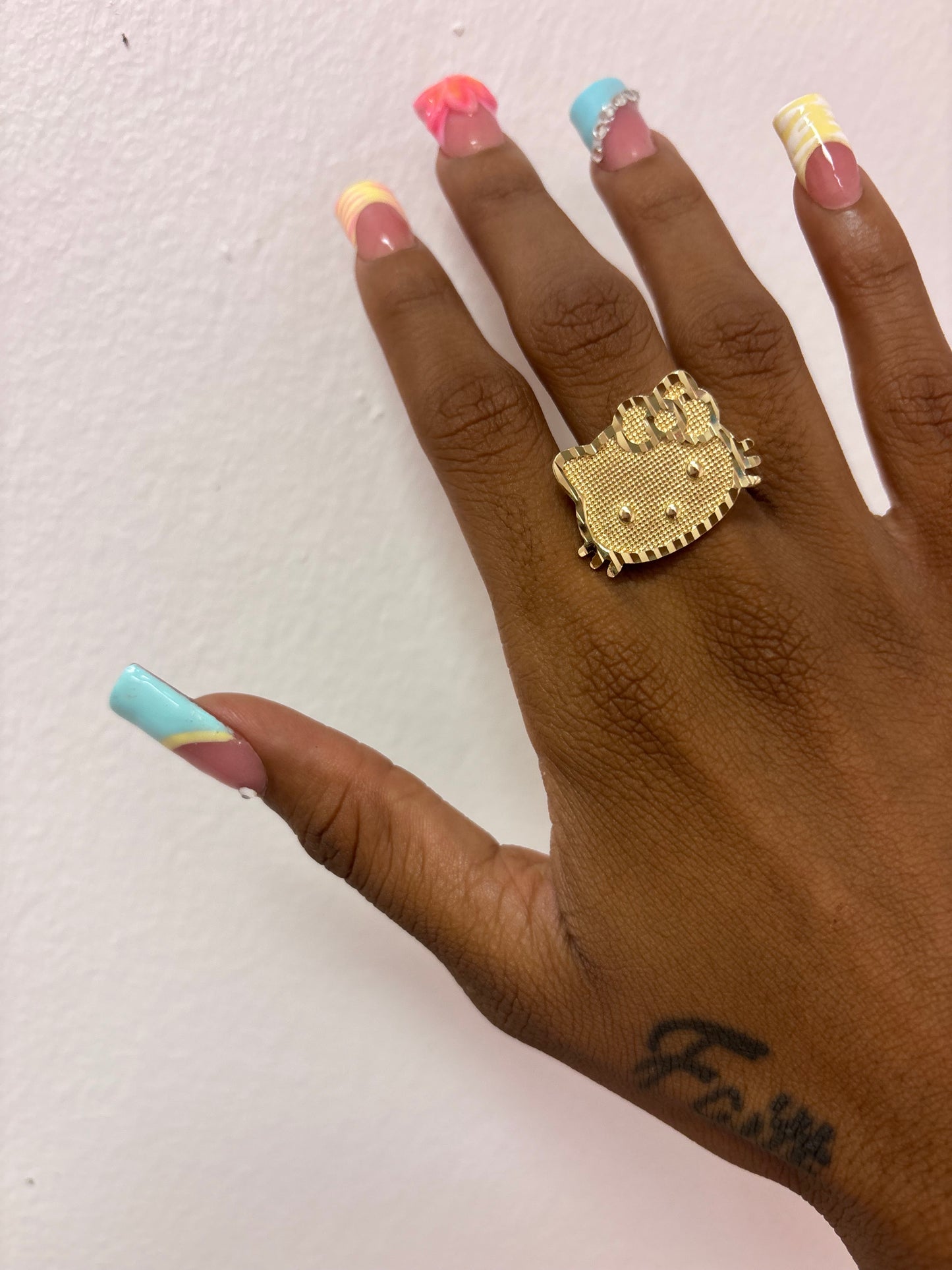 18k gold plated bigger HK ring