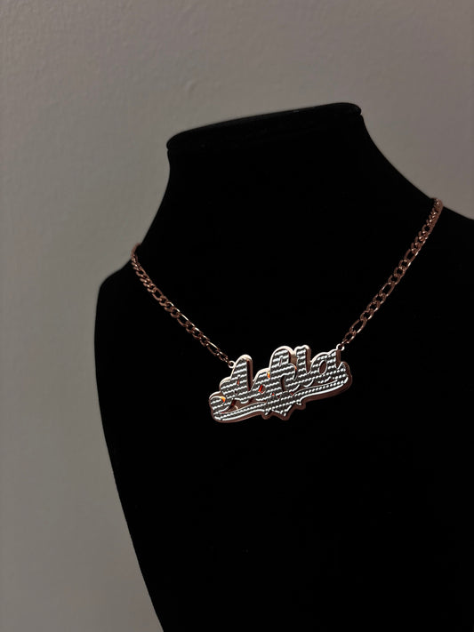 18k gold plated 3D Custom name necklace