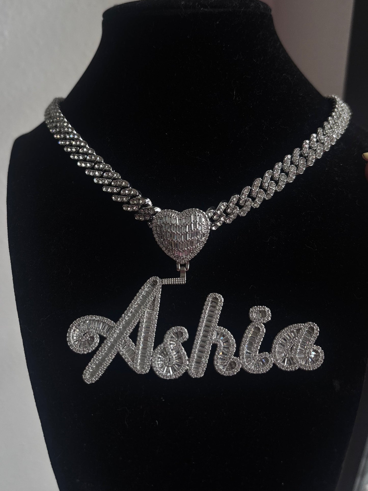 Custom Name Pendant with Infinity Cuban Chain Necklace Personalized Jewelry