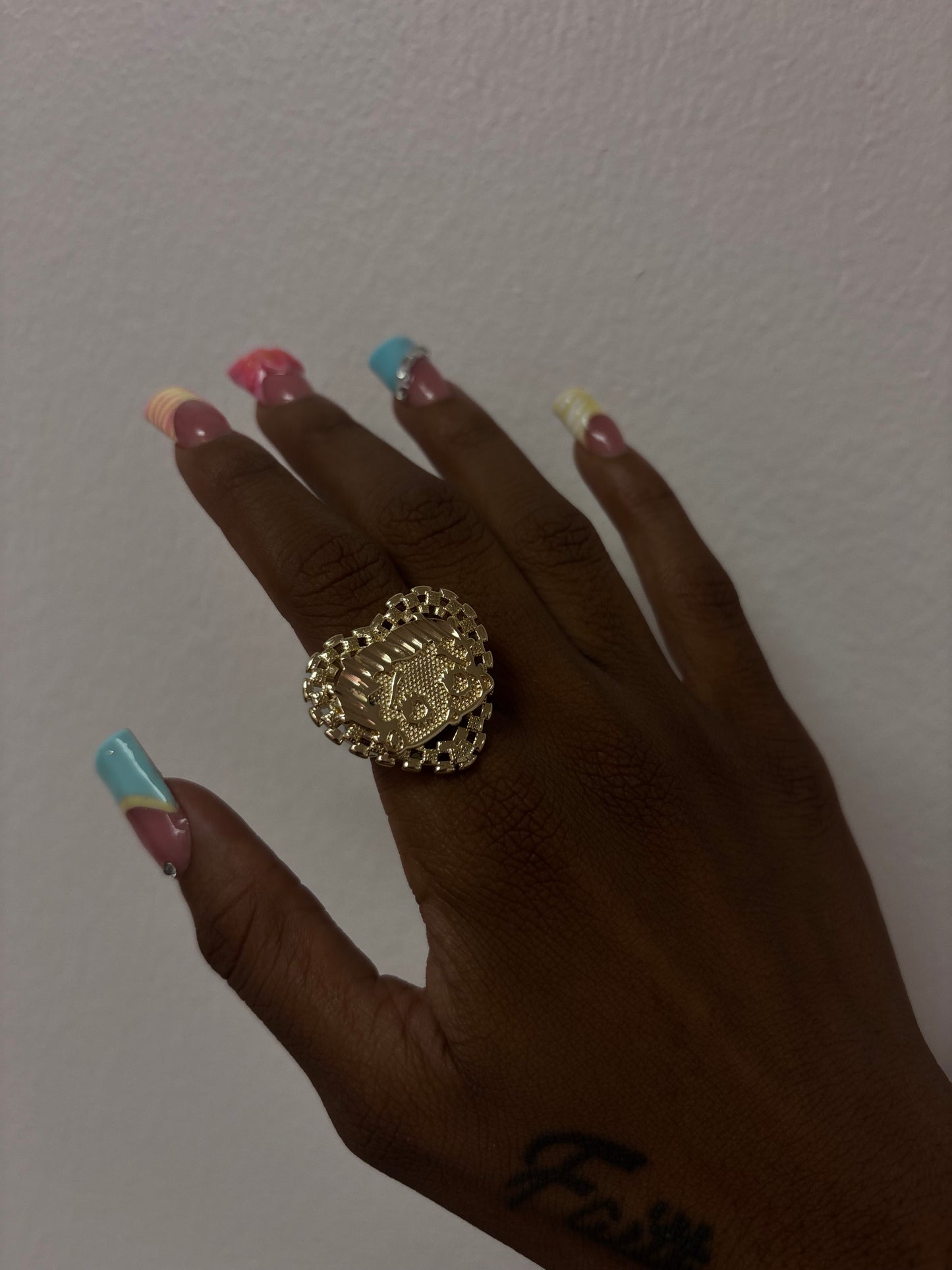 14k Betty boop heart ring