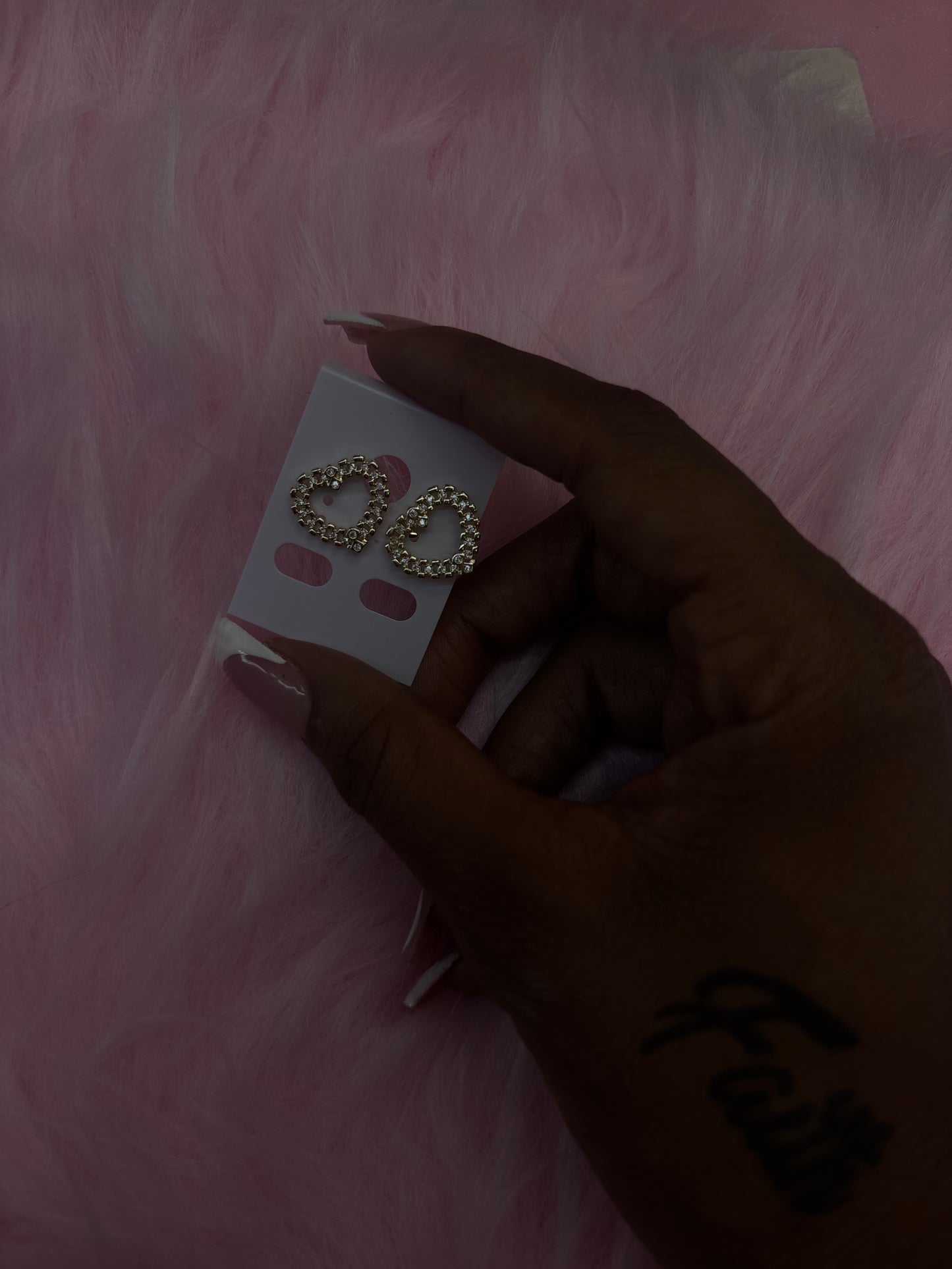 18k gold plated plated heart Rolex stud earrings