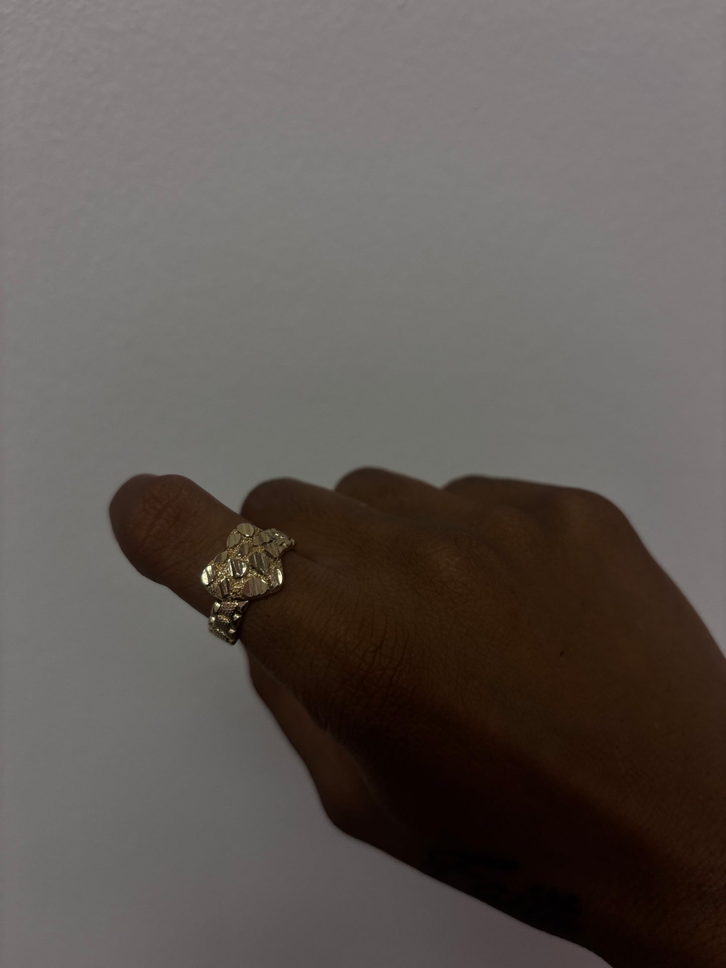 18k gold plated heart nugg ring