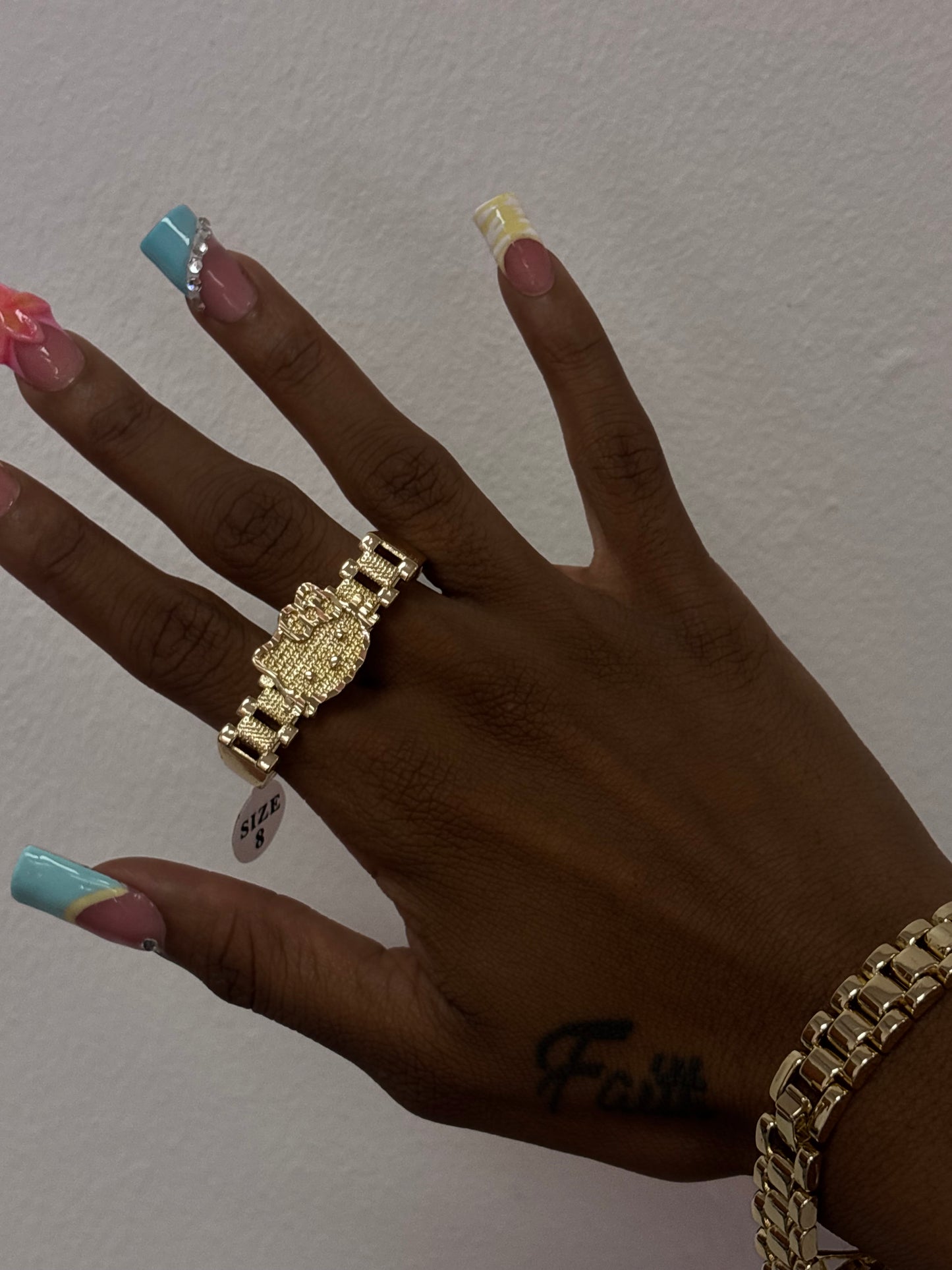 14k gold filled two finger HK ring