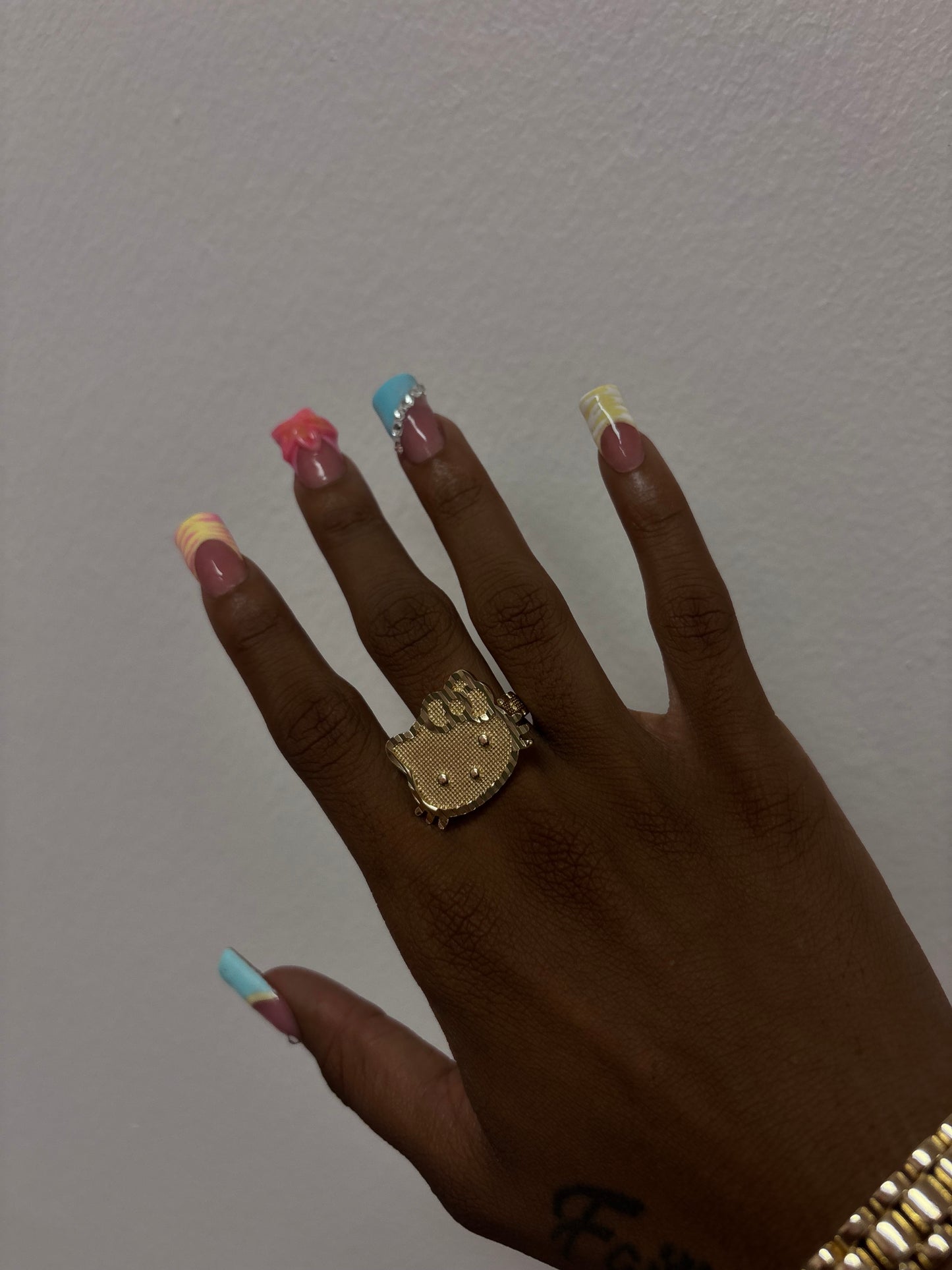 18k gold plated bigger HK ring
