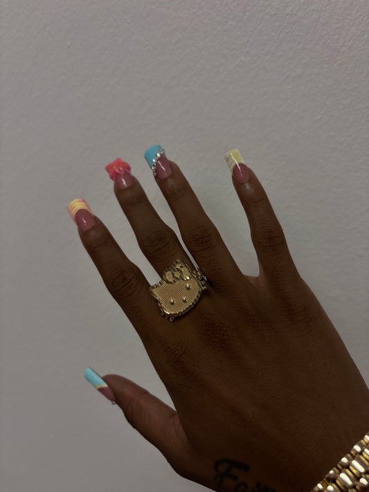 18k gold plated bigger HK ring