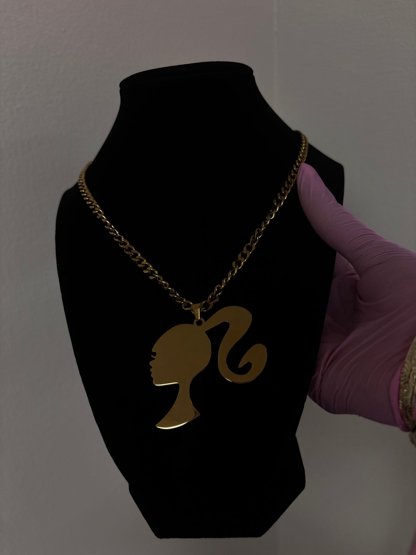 18k gold plated Barbie necklace