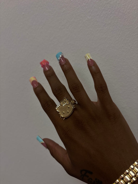 18k gold plated bigger HK ring