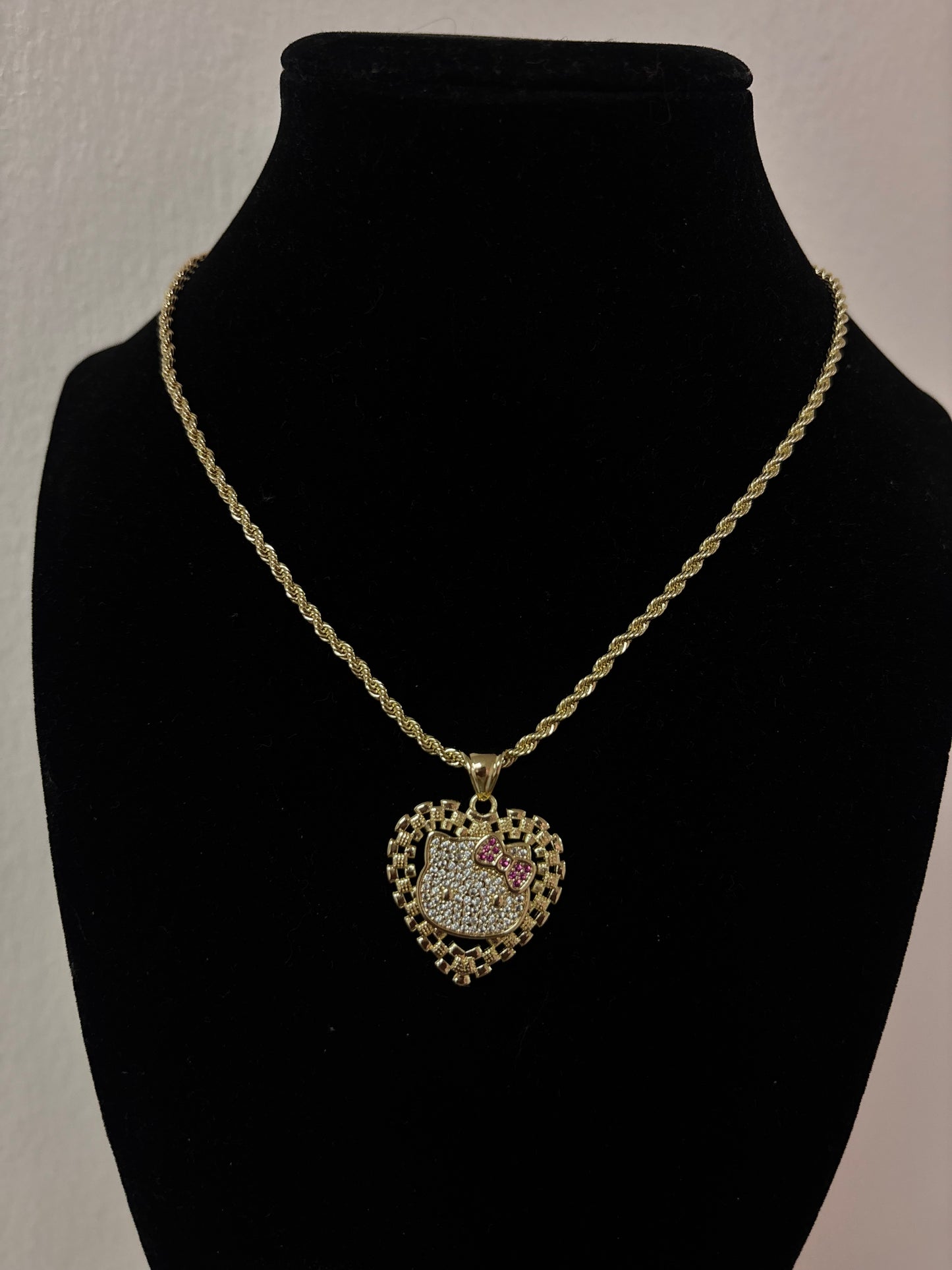18k gold plated hello kitty rope necklaces