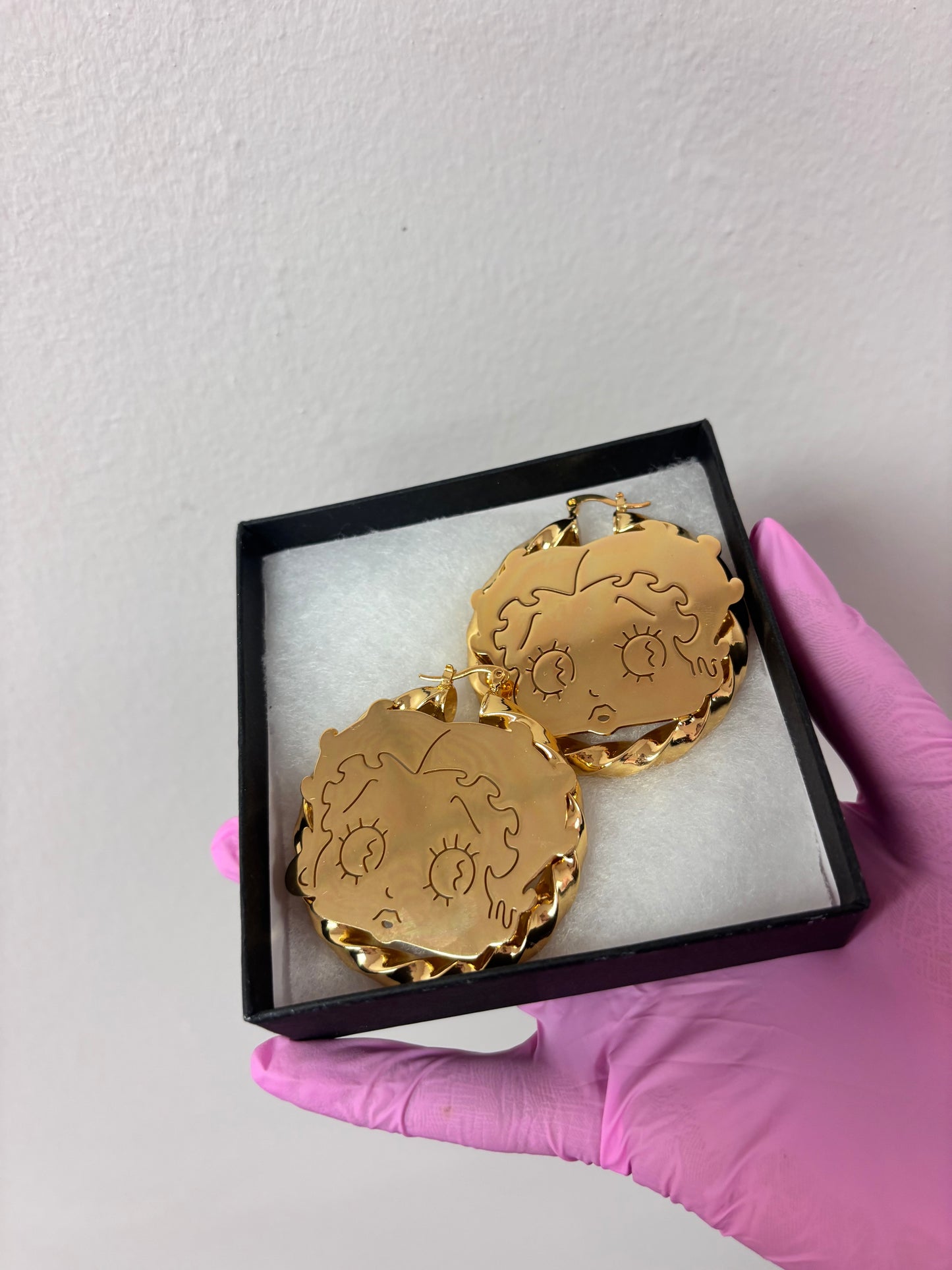18k gold plated Betty boop earrings