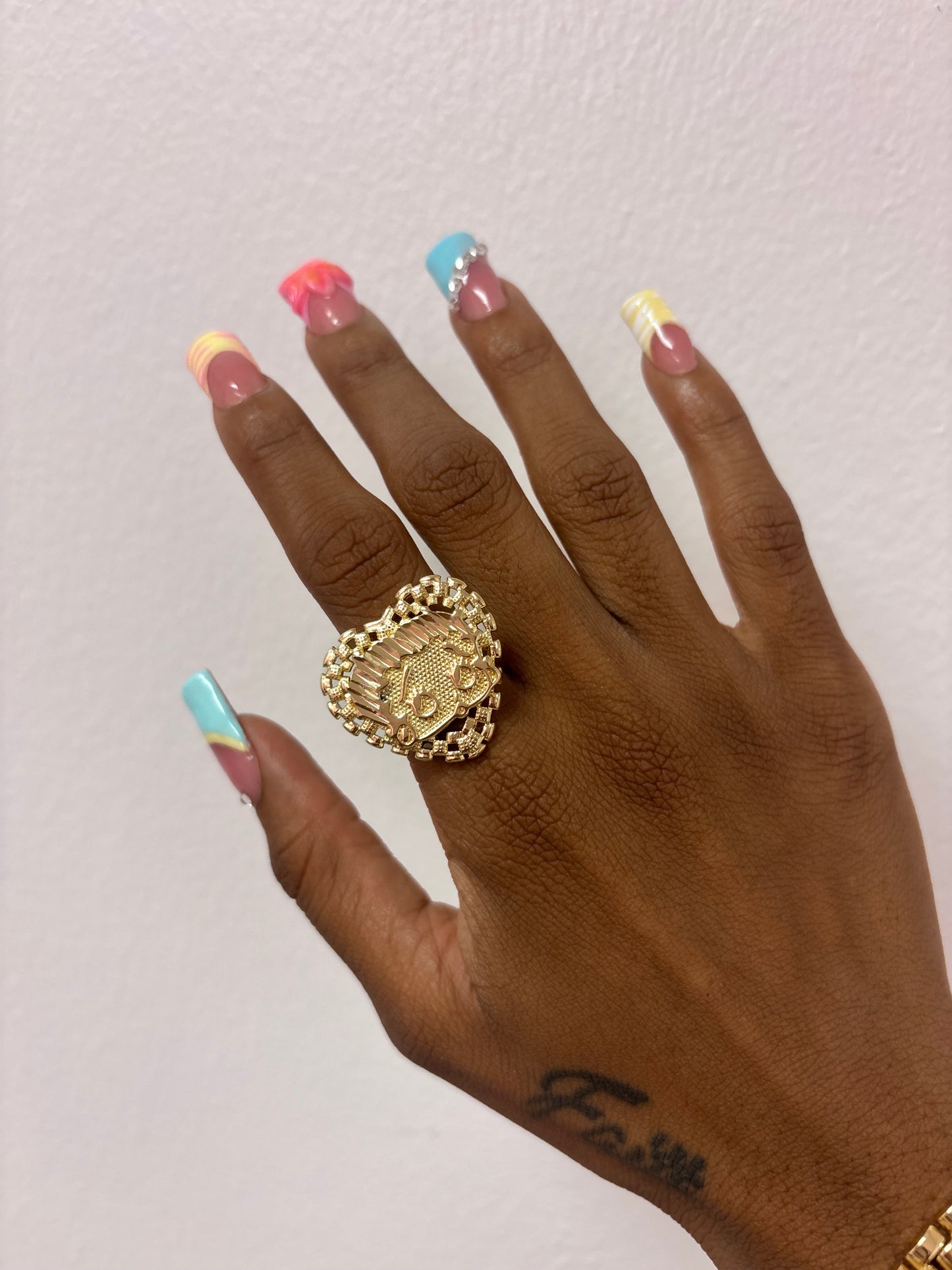 14k Betty boop heart ring