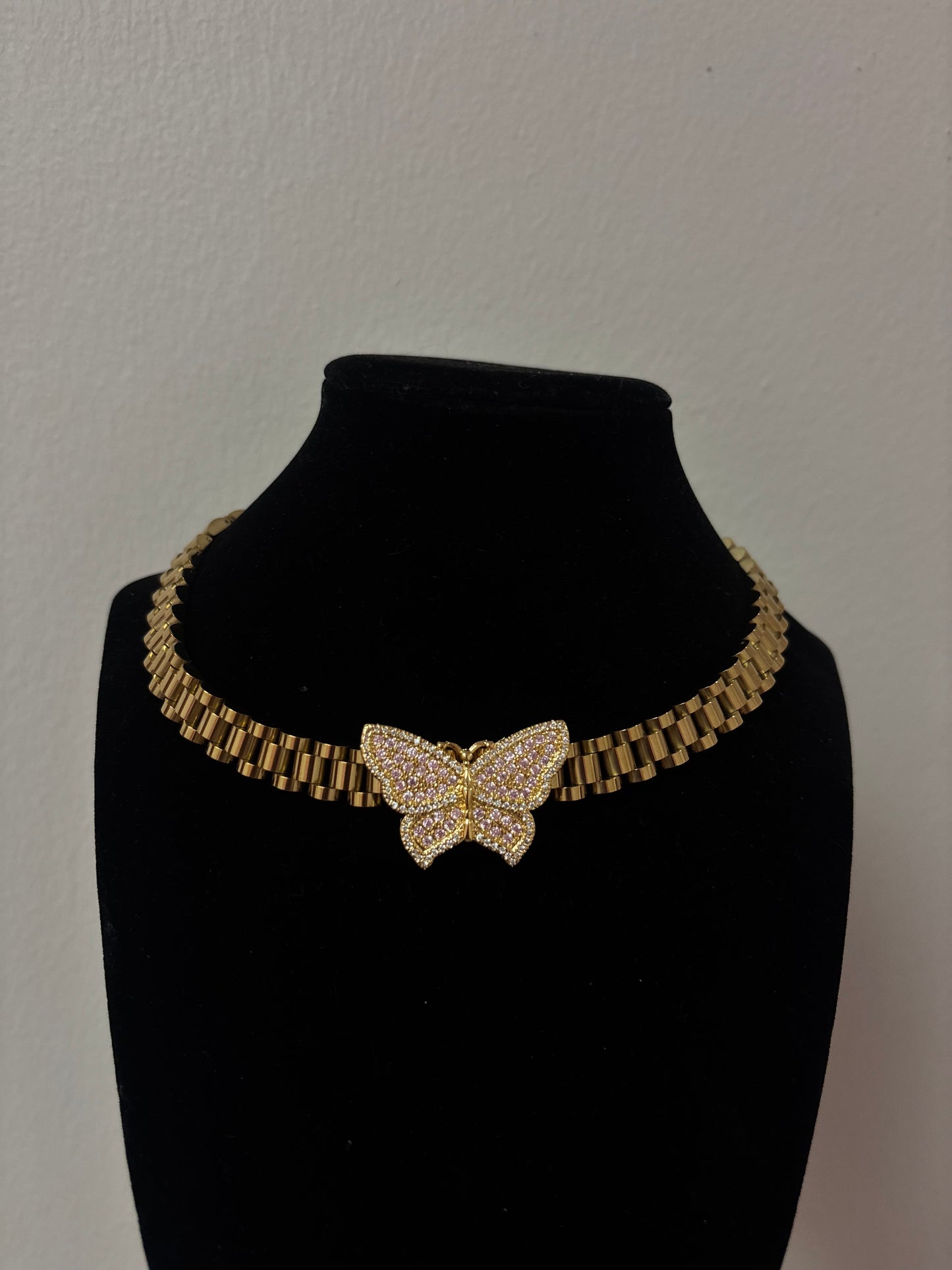 Butterfly Rollie chain & 18k gold plated butterfly bracelet