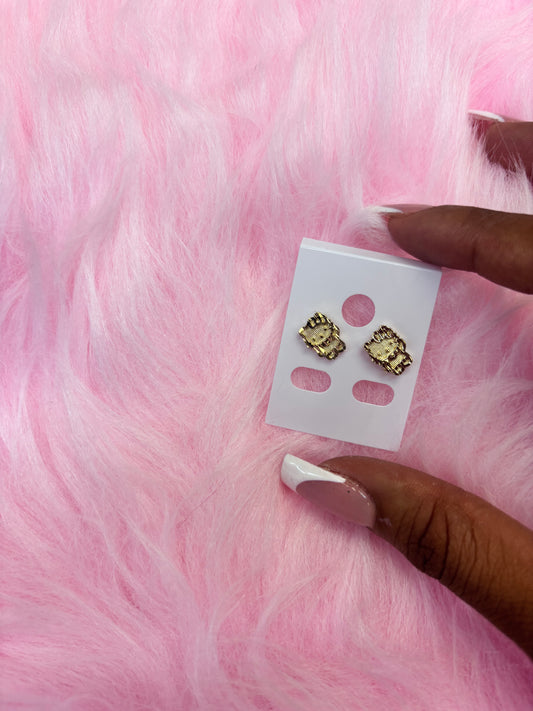 18k gold plated hello kitty stud earrings