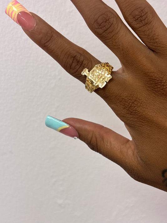 14k gold plated LA ring