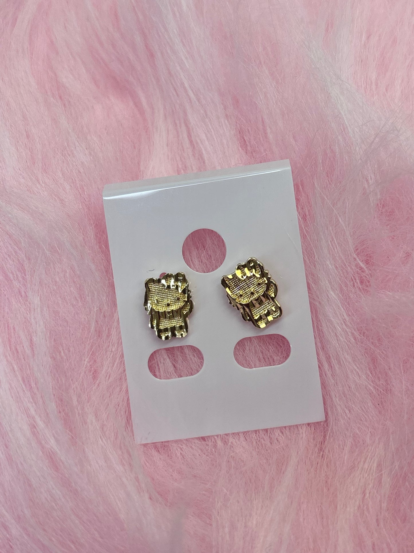 18k gold plated hello kitty stud earrings