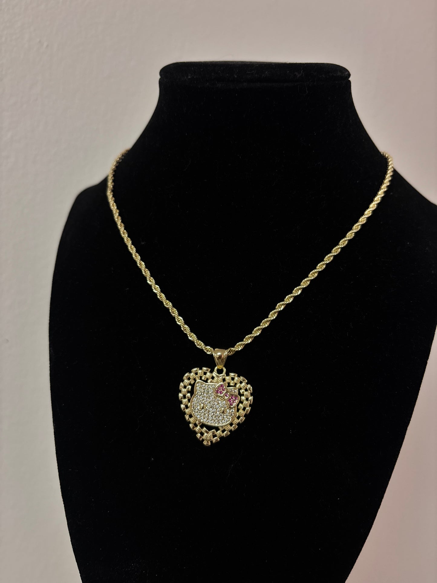 18k gold plated hello kitty rope necklaces