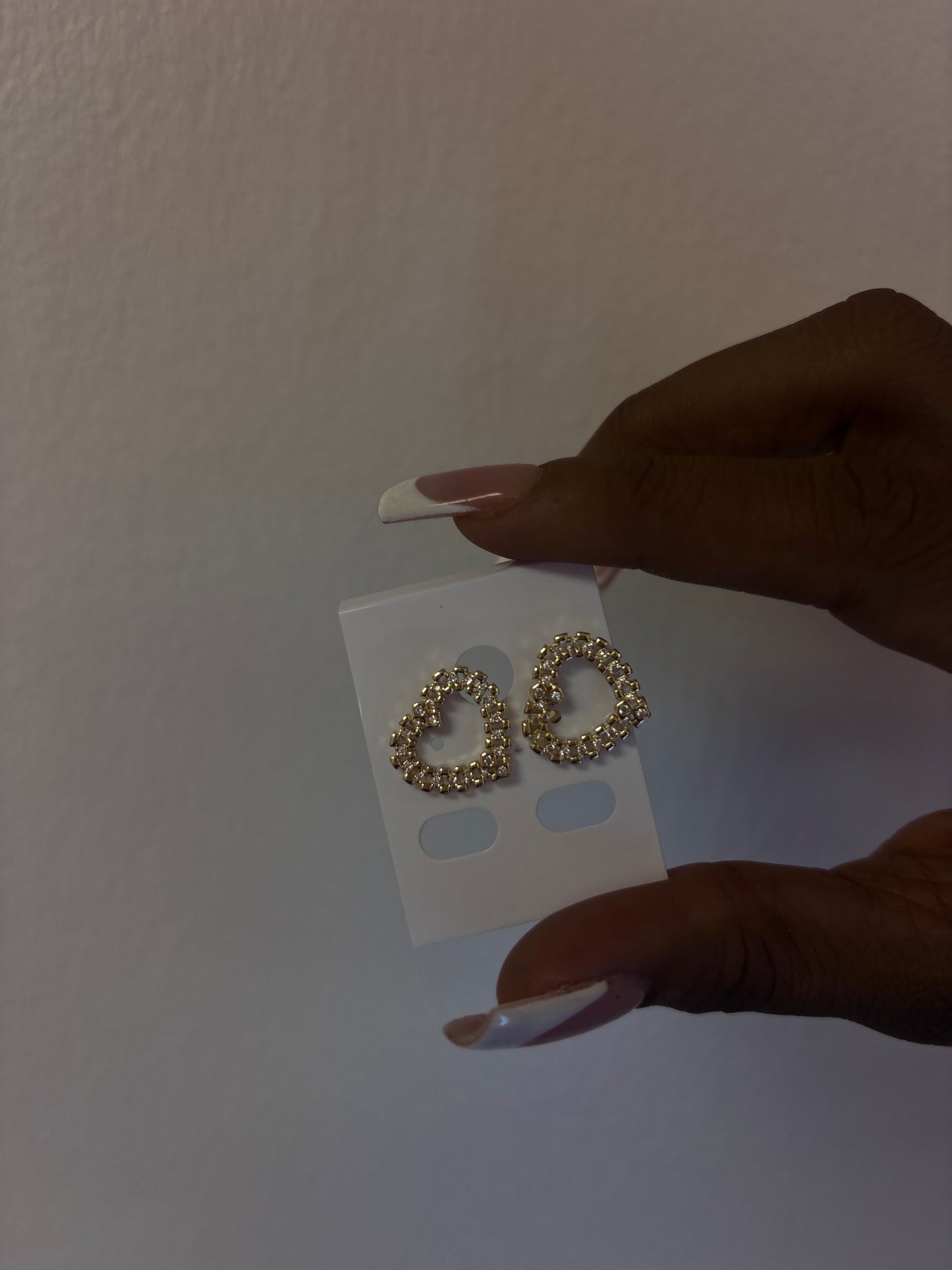 18k gold plated plated heart Rolex stud earrings