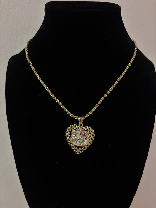 18k gold plated hello kitty rope necklaces