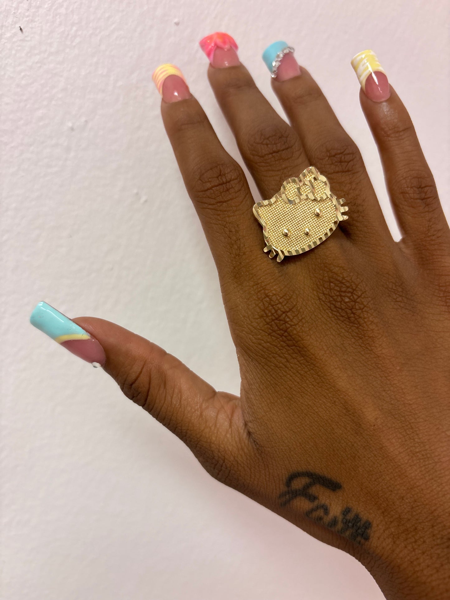 18k gold plated bigger HK ring