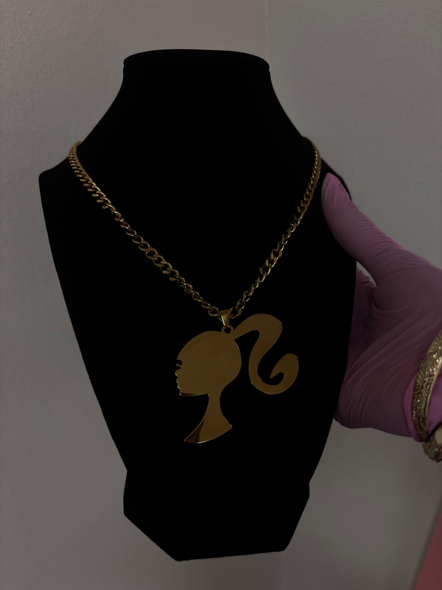 18k gold plated Barbie necklace