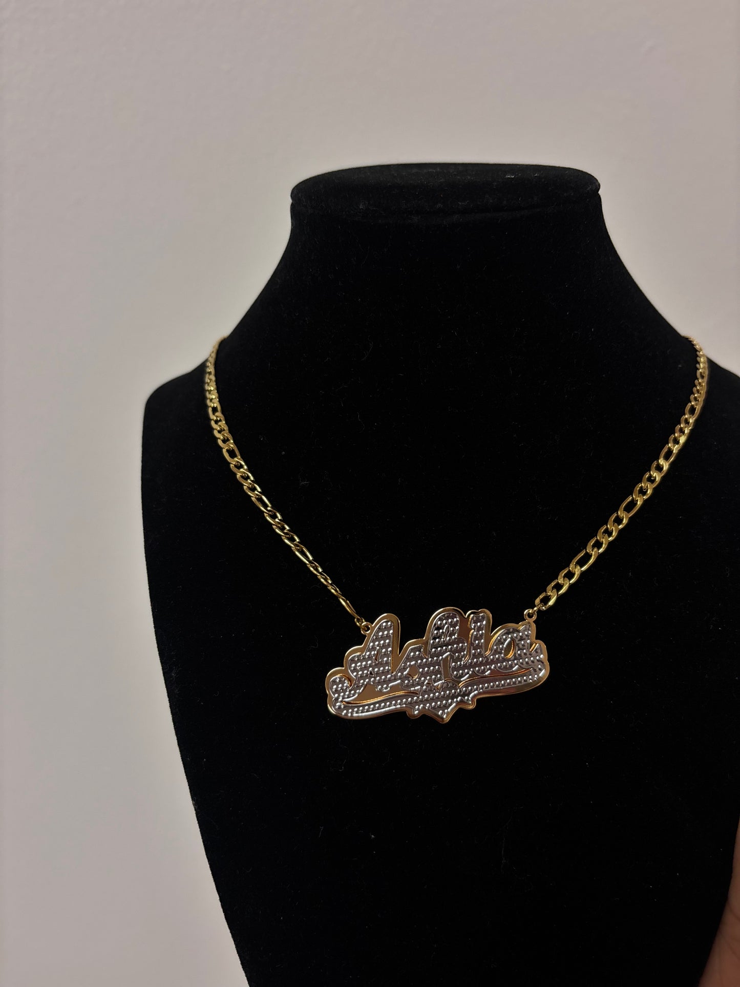 18k gold plated 3D Custom name necklace