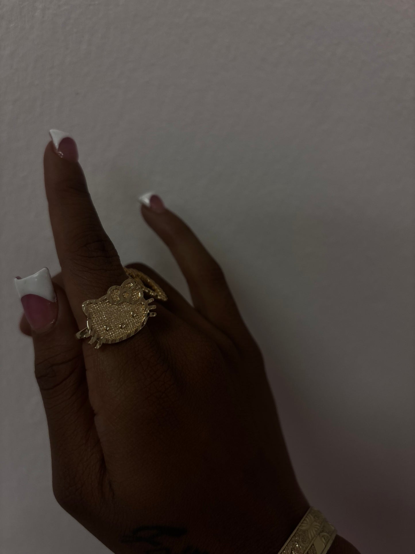 18k gold plated hello kitty ring