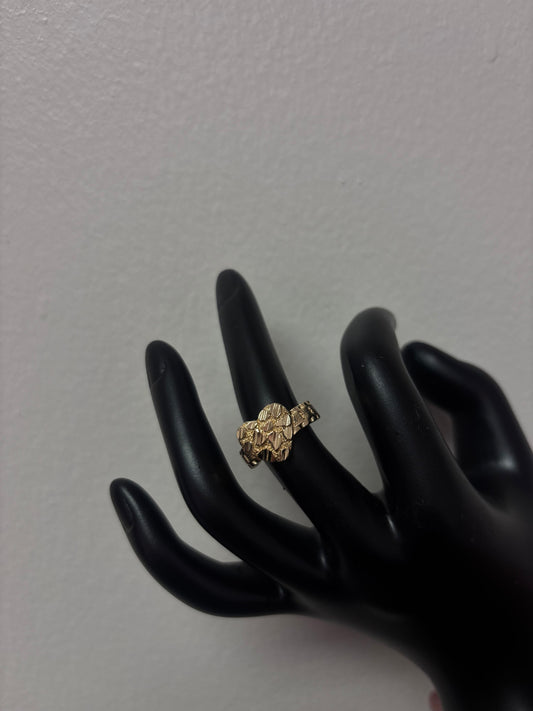 18k gold plated heart nugg ring