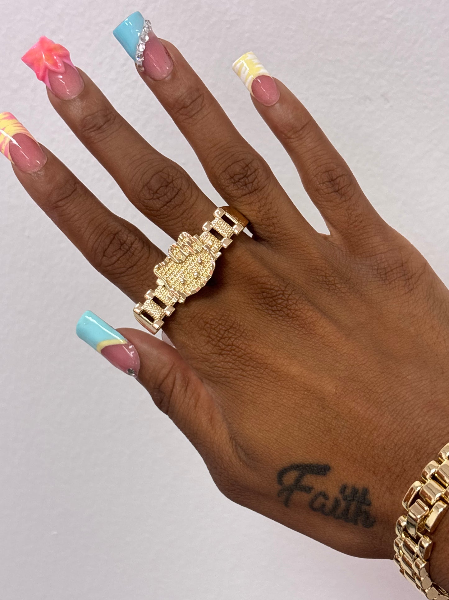 14k gold filled two finger HK ring