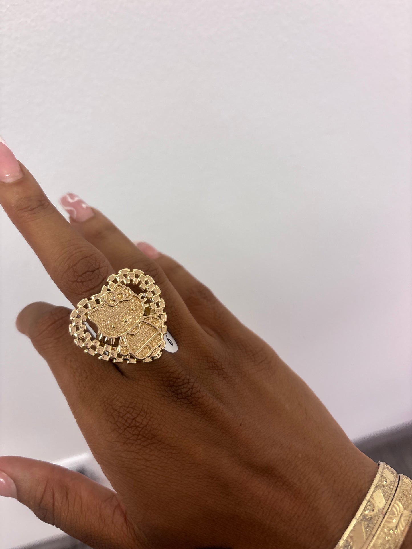 18k hello kitty heart ring