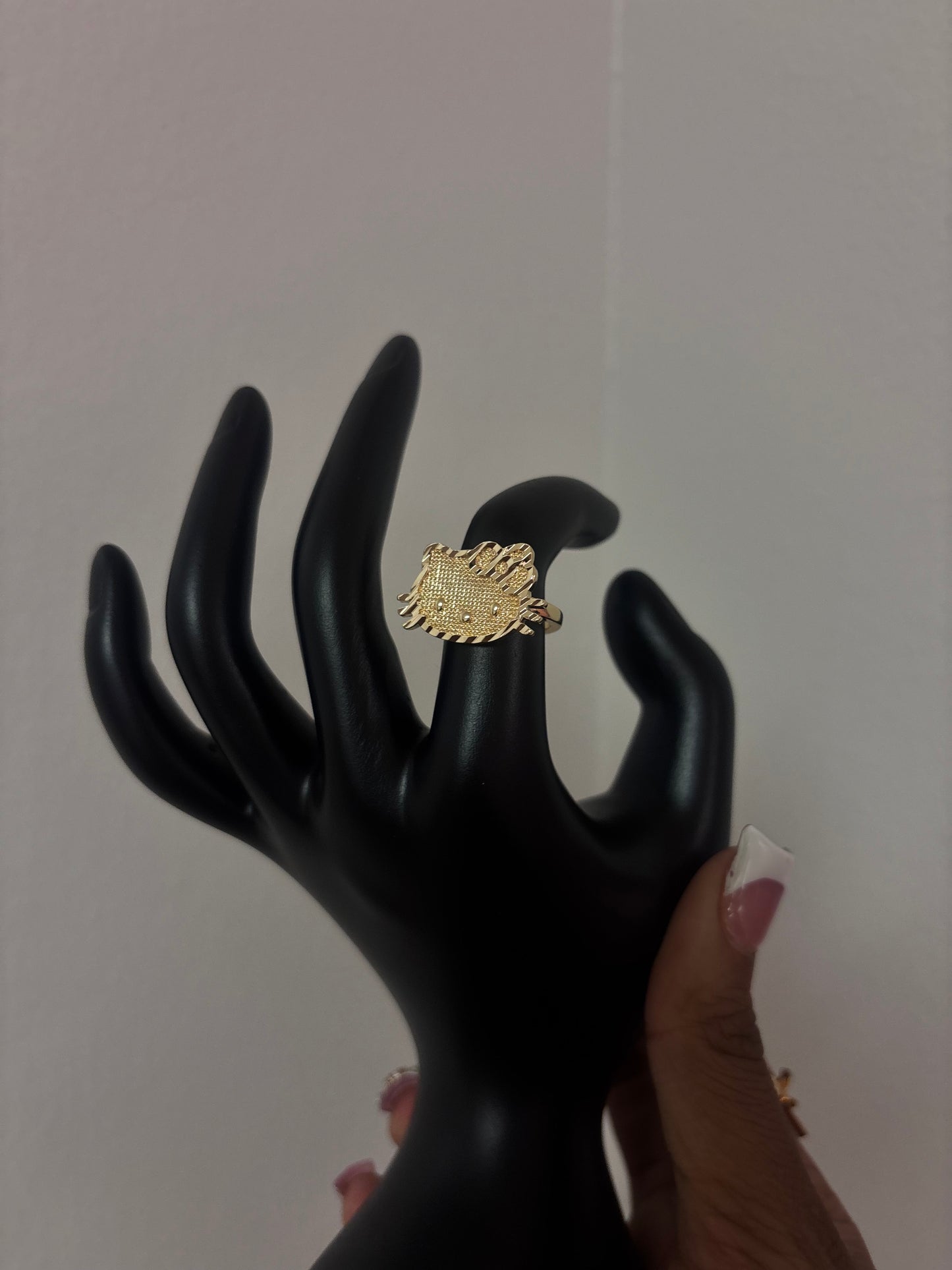 18k gold plated hello kitty ring