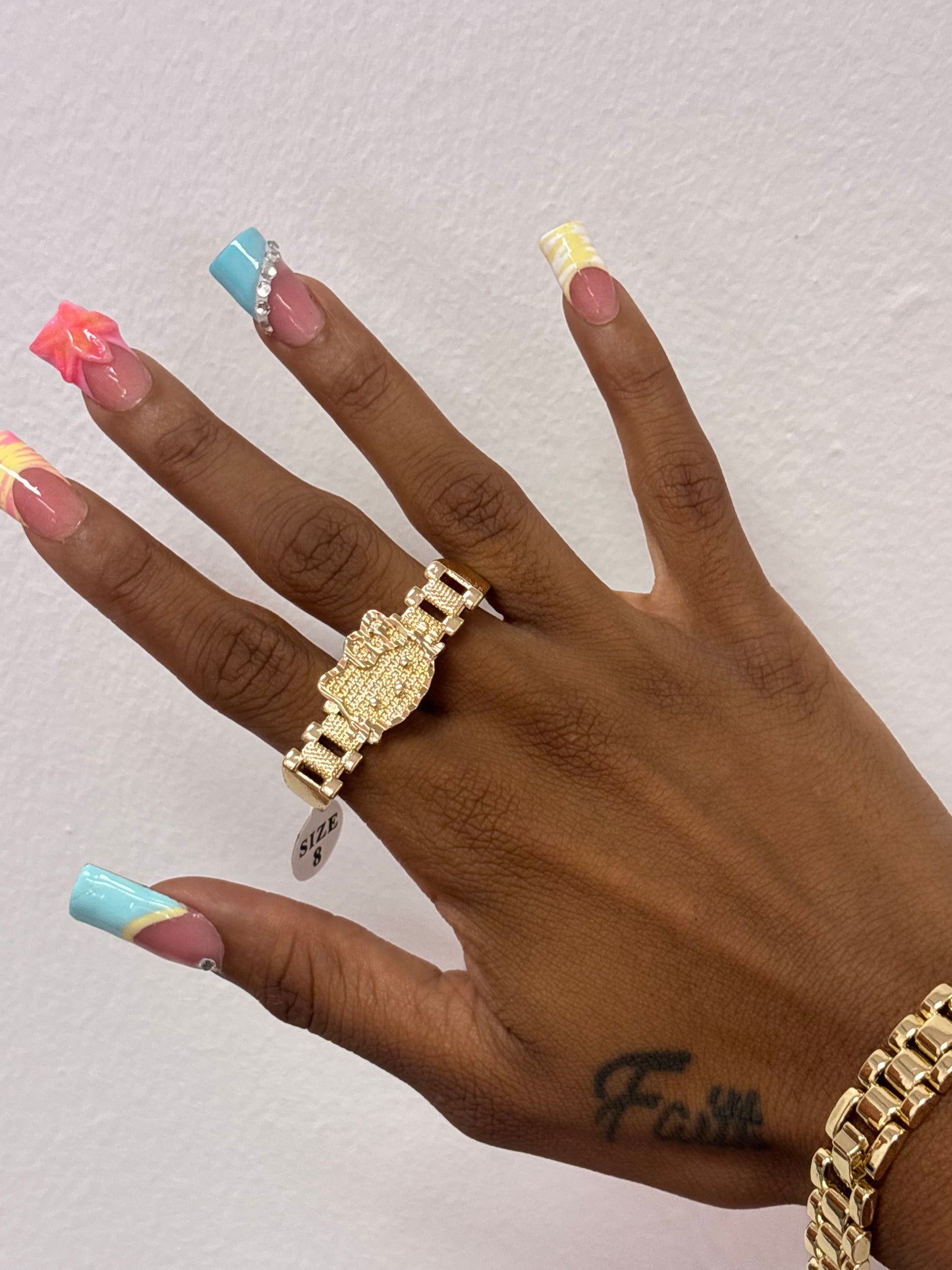 14k gold filled two finger HK ring