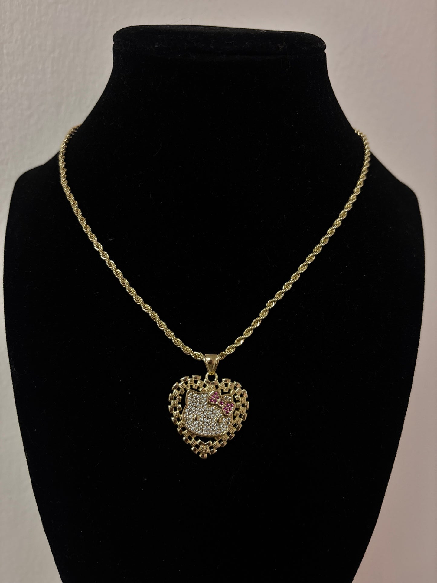 18k gold plated hello kitty rope necklaces