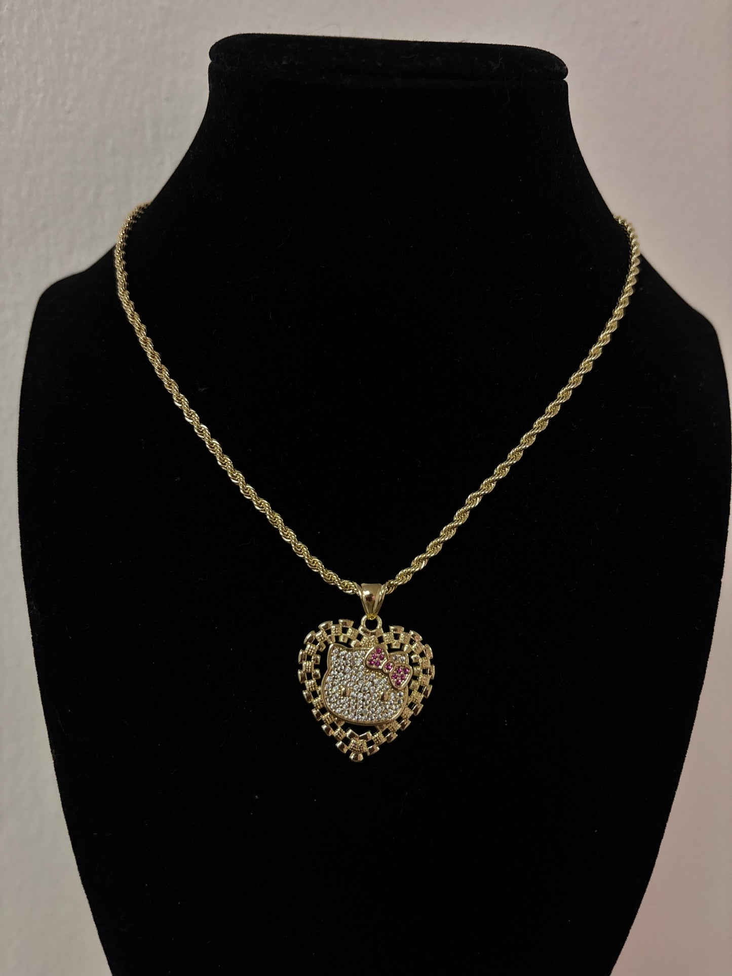 18k gold plated hello kitty rope necklaces