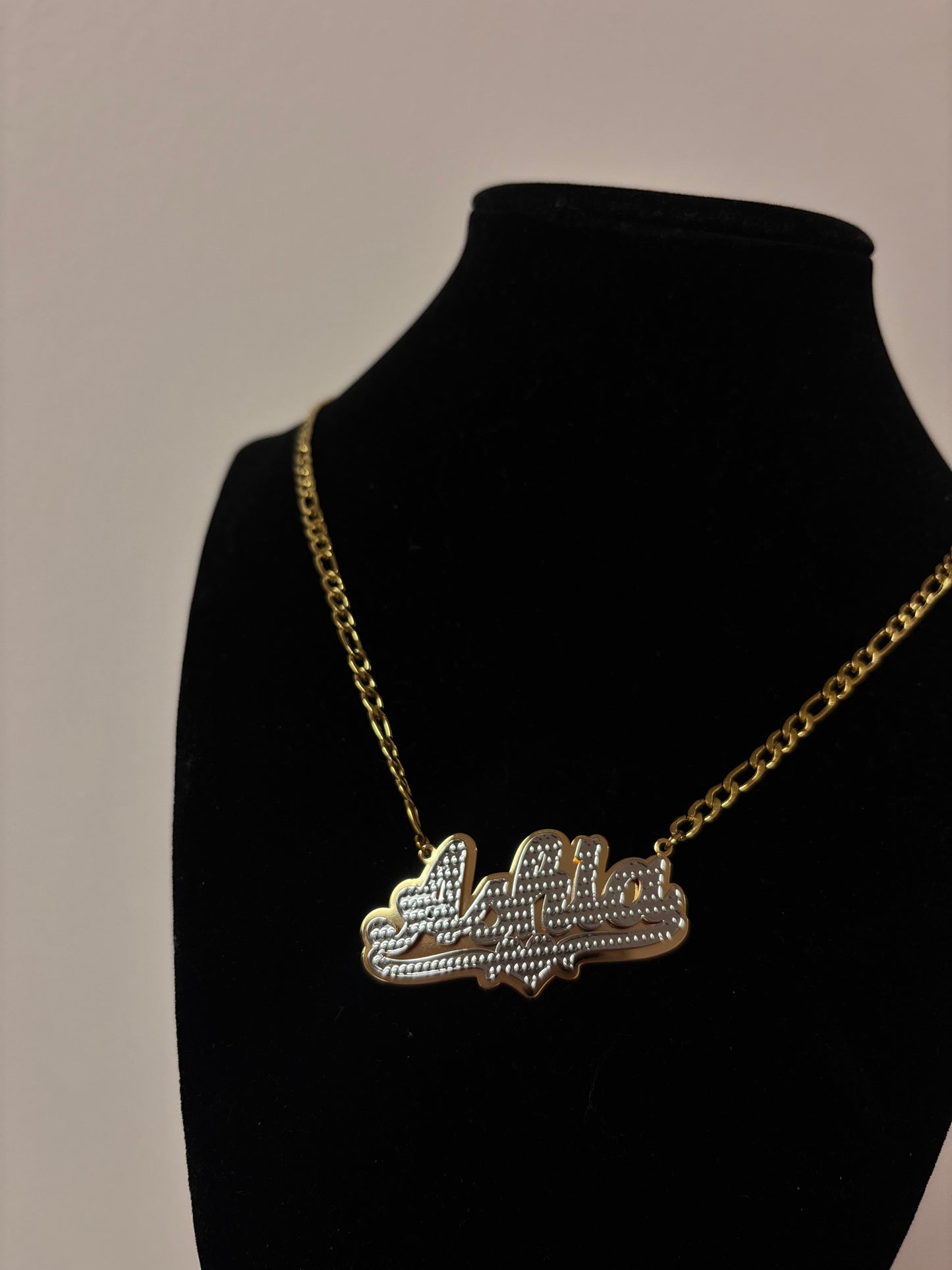 18k gold plated 3D Custom name necklace