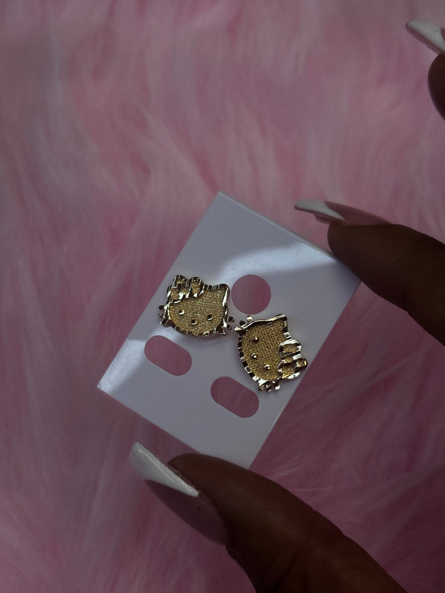 18k gold plated hello kitty stud earrings