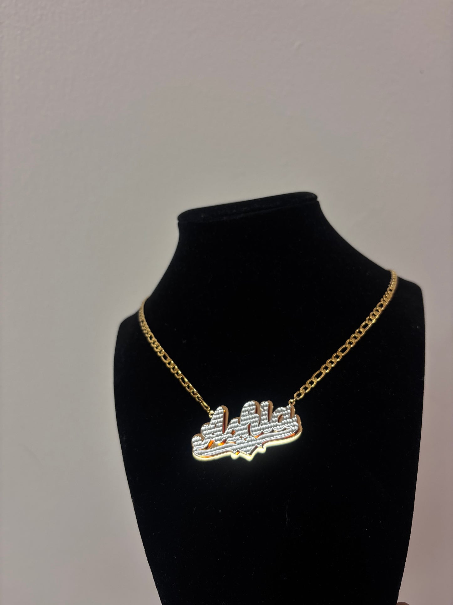 18k gold plated 3D Custom name necklace