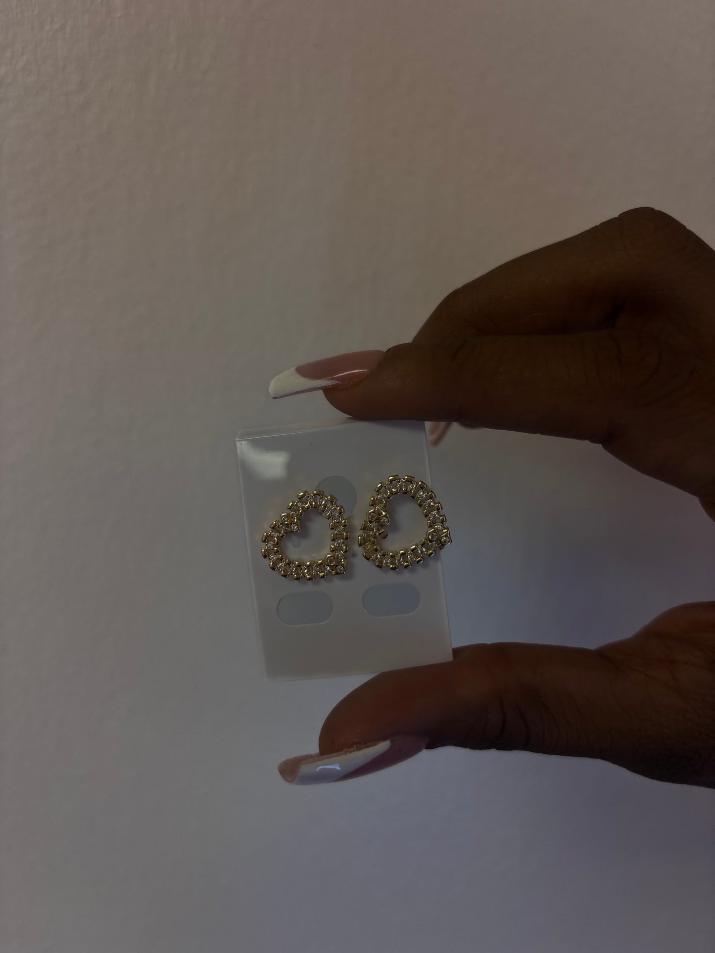 18k gold plated plated heart Rolex stud earrings