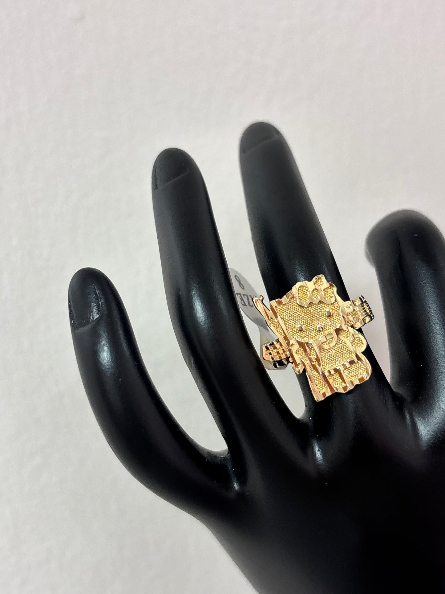 18k gold plated gun hello kitty ring