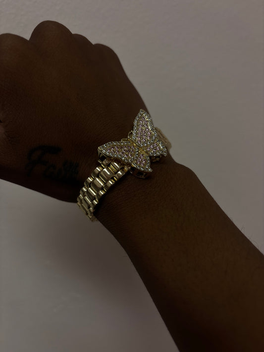 18k gold plated butterfly bracelet