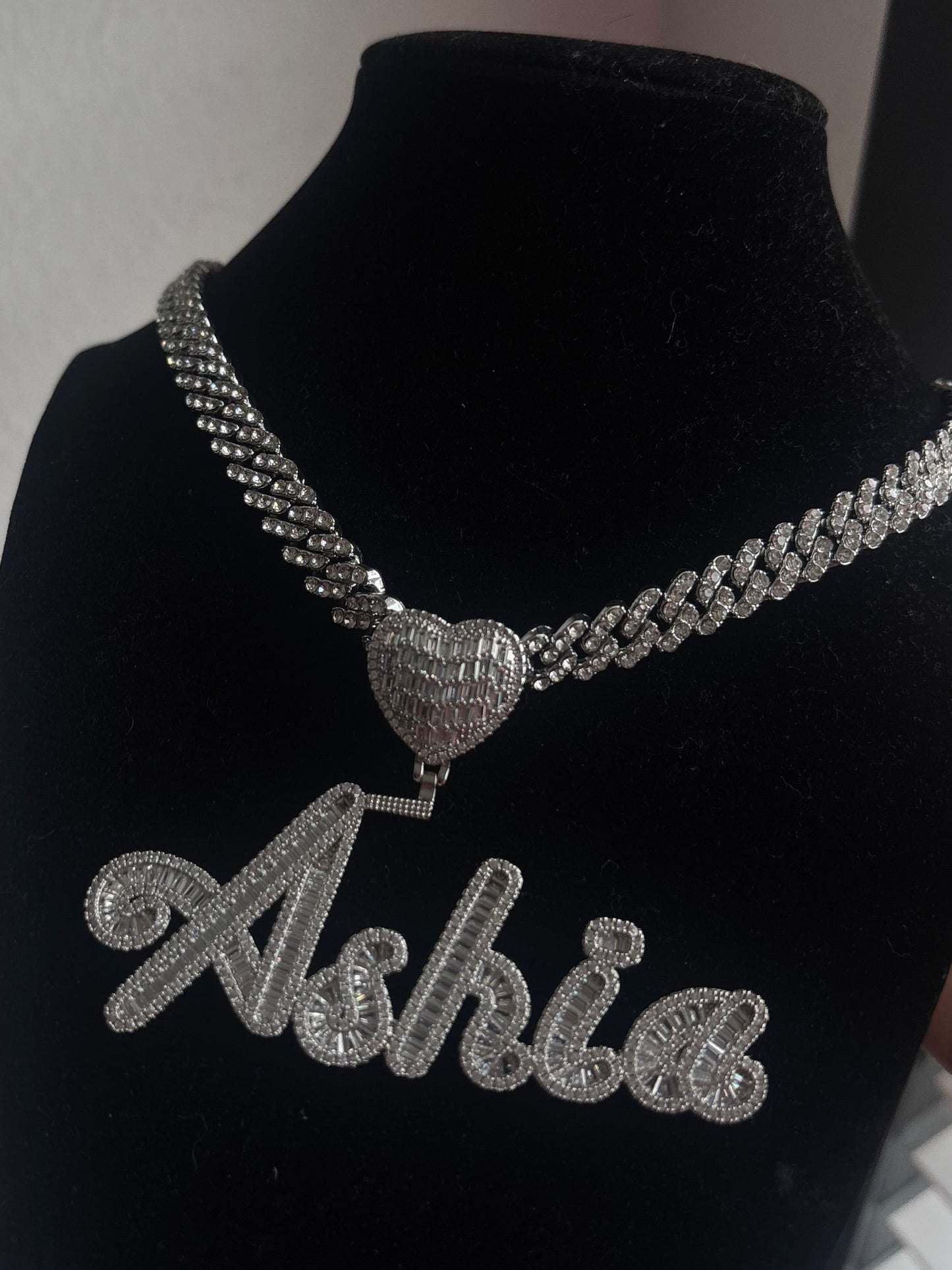 Custom Name Pendant with Infinity Cuban Chain Necklace Personalized Jewelry