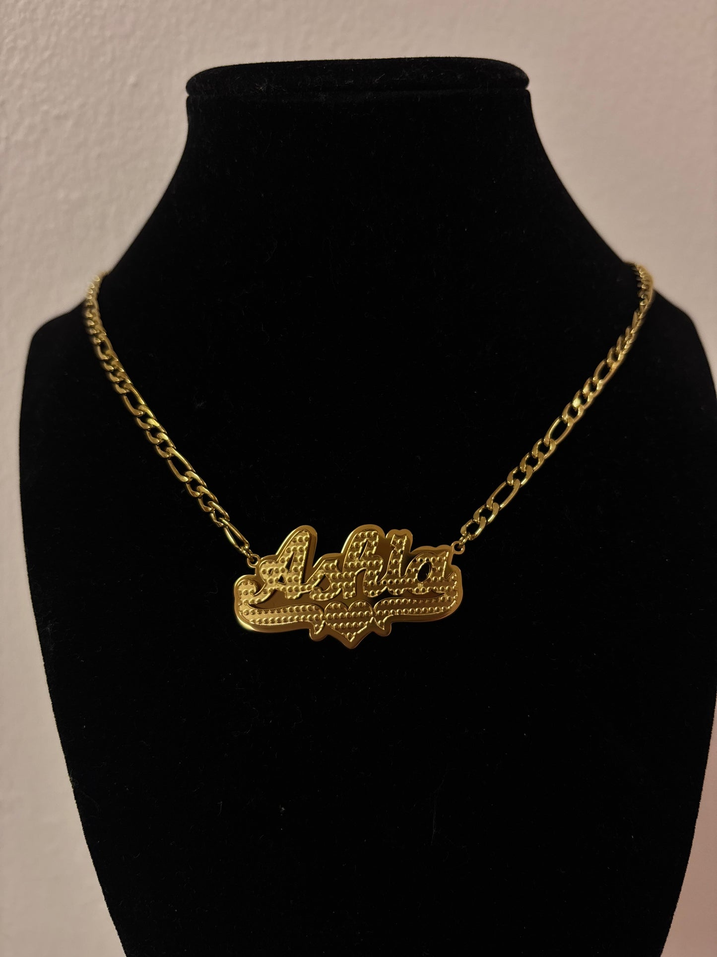 18k gold plated 3D Custom name necklace