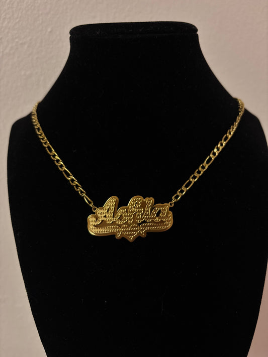 18k gold plated 3D Custom name necklace